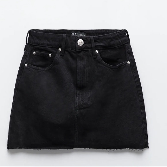 Zara TRF black denim skirt - Picture 1 of 2